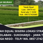 Jual Tanah Murah di Mojolaban Sukoharjo | Tanah Lokasi Strategis Bisa Nego | WA. 0857 2742 5085