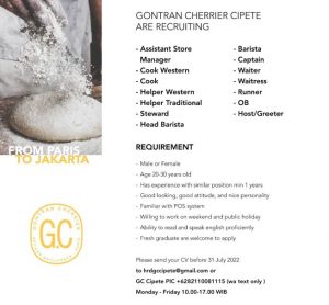 Lowongan Tenaga Kerja Terbaru di Jakarta Selatan | Bakery And Cafe