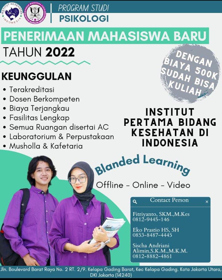 Pendaftaran Mahasiswa Baru Tahun 2022 Institut Kesehatan Indonesia