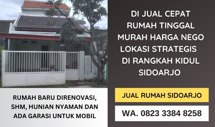 Dijual Cepat Rumah Tinggal di Rangkah Kidul Sidoarjo Jawa Timur